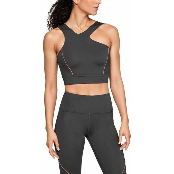 Under Armour 1324323 019 Womens Size Large Charcoal Gray Misty Crop Top $60+ - Picture 2 of 5